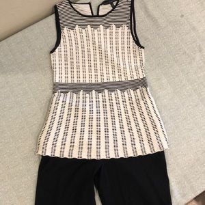 Black and white blouse